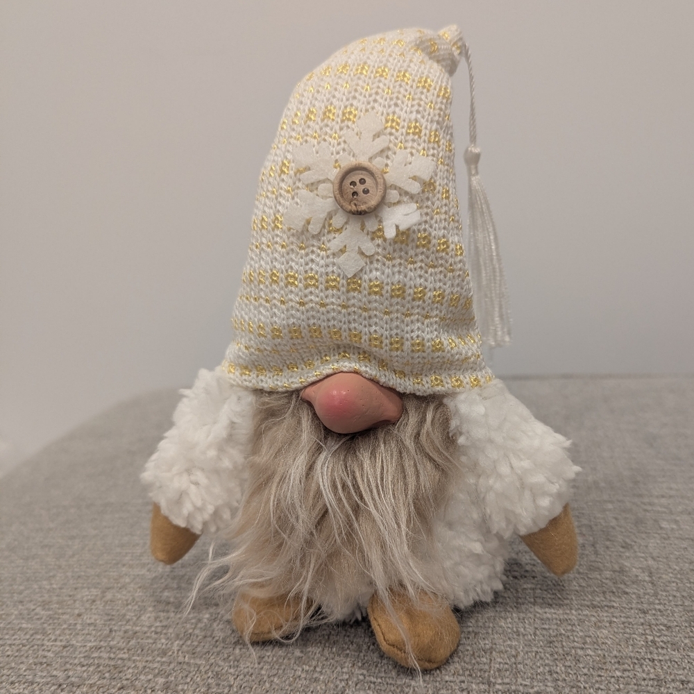 Scandinavian Gnome, Size 8" White Christmas Home Decor NWOT